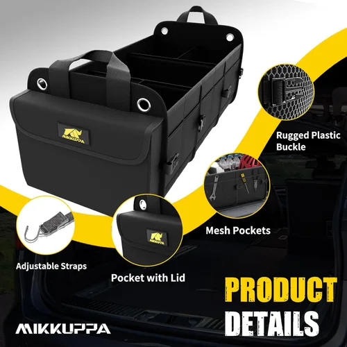 Vista 3 de MIKKUPPA Organizador de maletero de automóvil con enfriador - Organizador grande de 100L para automóvil, almacenamiento plegable de maletero