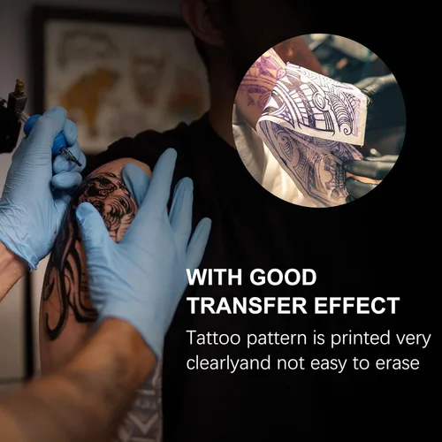 Vista 7 de Gel de transferencia de plantillas de tatuaje, crema mágica para plantillas, solución de aplicación de tatuaje para plantillas de máquinas de papel