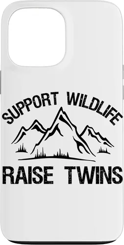 Vista 24 de Support Wildlife Raise Twins Funny Twin Mom Dad Gift Case for iPhone 17