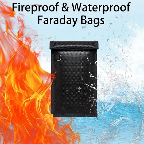 Vista 5 de yaokvide Bolsas Faraday para teléfonos y llaves de coche, protector de llavero Faraday ignífugo e impermeable, bolsa bloqueadora de señal antirrobo