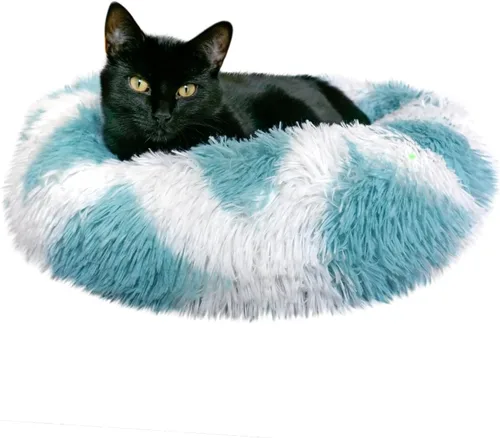 Vista 10 de Whiskers & Friends Cama para Gatos, Camas para Gatos de Interior Lavables, Cama Ortopédica Suave Esponjosa Redonda Calmante para Mascotas