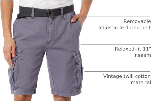Vista 32 de Unionbay Survivor pantalones cortos de cargo con cinturón para hombre