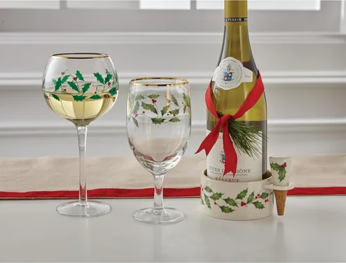 Vista 6 de Lenox 849606 Holiday - Juego de vasos de 4 piezas para bebidas heladas, vajilla navideña, alojamiento