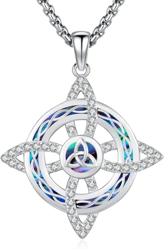 Vista 14 de Joyería Mágica para Mujeres y Hombres Nudo de Bruja Plata 925 Original Collar de Nudo de Bruja Tetragrammaton Hecate Collar Lilith Collar Pentagrama
