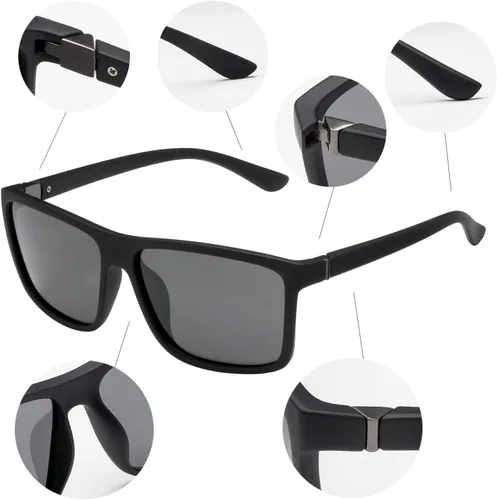 Vista 4 de Gafas de sol polarizadas deportivas para hombre, gafas de marco cuadrado NP1007