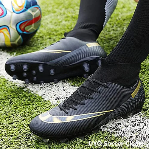 Vista 3 de Men's Soccer Shoes Football Cleats Outdoor High-Tops Lace-Up Non-Slip Spikes AGFG Boots