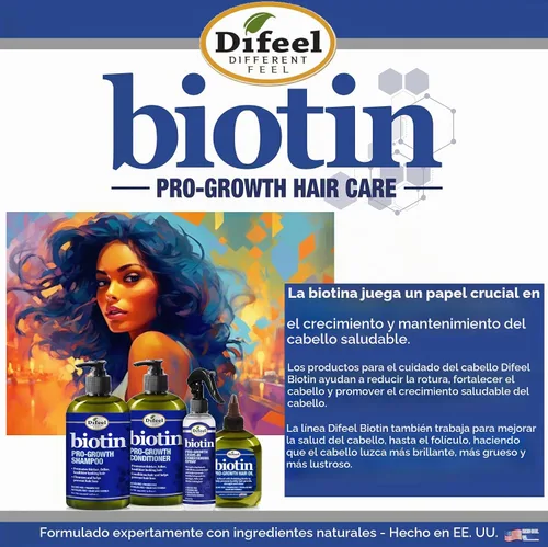 Vista 6 de Difeel Pro-Growth Biotin Shampoo 33.8 oz. - Champú para adelgazar el cabello y la pérdida de cabello con biotina para el crecimiento del cabello