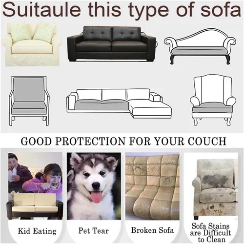 Vista 2 de Fundas de cojín para sofá, fundas elásticas para sofá modular en forma de L, fundas de sofá para mascotas, protector de muebles de sofá jacquard #1