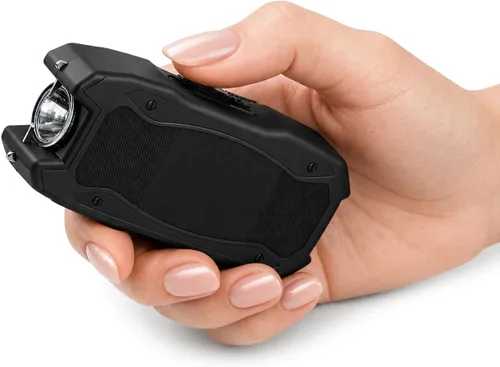 Vista 3 de Pistola de aturdimiento de la policía para la defensa personal 1901 mini linterna recargable LED Protección de alto voltaje, diseño compacto