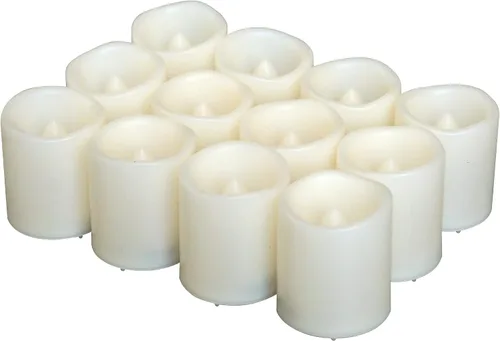 Vista 9 de CANDLE CHOICE Velas votivas sin llama que funcionan con pilas con temporizador, pequeñas luces LED con temporizador de ciclo diario automático