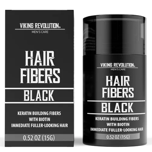 Vista 10 de Viking Revolution Fibras de cabello castaño rojizo para hombres adelgazantes, fibra gruesa para cubrir puntos calvos, fibras de construcción