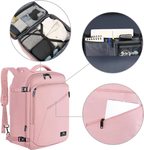 Vista 44 de MATEIN - Mochila de viaje extragrande de 10.56 galones, mochila de viaje ampliable apta para aerolíneas, para viajeros de fin de semana, hombres