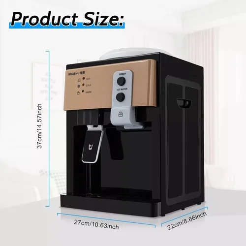 Vista 7 de Dispensador de agua para botella de 5 galones, dispensador de agua para encimera, dispensador de enfriador de agua caliente y fría con 3 ajustes