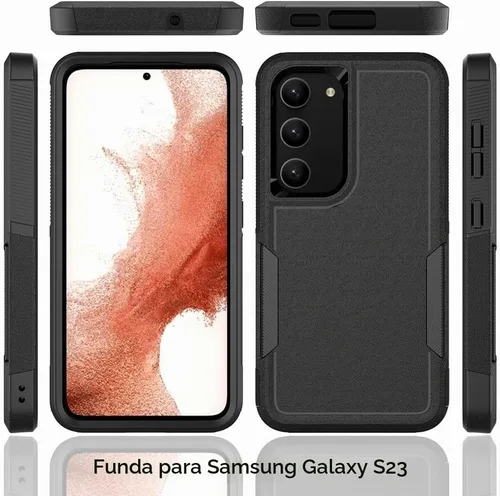 Vista 8 de Funda para Samsung Galaxy S23: funda protectora de doble capa resistente para teléfono celular, a prueba de golpes, con protector de pantalla Verde