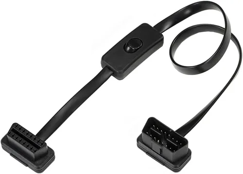 Vista 3 de Cable de extensión OBD2, cable de extensión OBDII ultrafino macho a hembra, cable de extensión OBD de 16 pines, 2 cables planos, diagnóstico