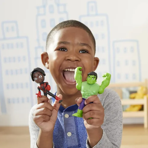Vista 5 de Marvel Hasbro - Paquete de figuras de acción de Spidey y sus increíbles amigos, revelación de héroe, con función de máscara abatible, a escala de 4