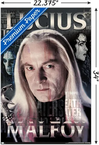 Vista 3 de Trends International The Wizarding World: Harry Potter - Póster de pared de Lucius Malfoy, 34 pulgadas de largo x 22.4 W, versión premium sin marco
