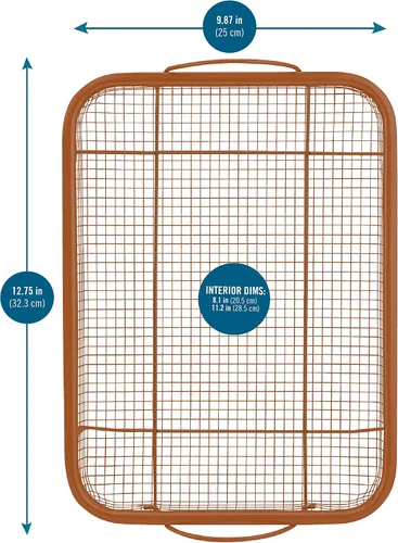 Vista 6 de Baking with G&S - Cesta antiadherente para verduras con bandeja para hornear, cobre, juego de 2 piezas, duradera y fácil de usar