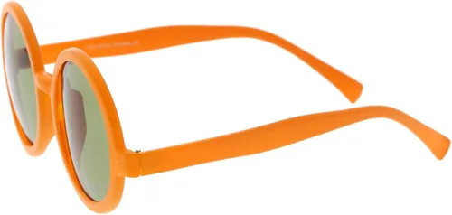 Vista 3 de Lentes de sol redondos retro de moda para mujer UV400 con borde de cuerno lente de color neutro de 2047in naranja mateverde
