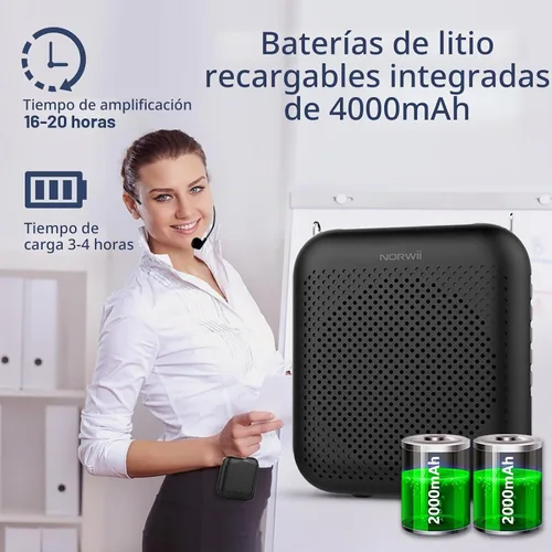 Vista 7 de Norwii Voice Amplifier with Bluetooth, Portable Speaker with Microphone