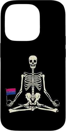Vista 16 de Funda de regalo para iPhone 13 Pro Skeleton Yoga Namaste Bisexual Pride Flag Yogi LGBTQ Bi