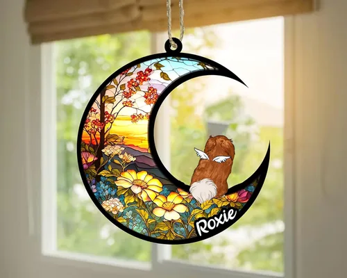 Vista 334 de LOVELYPOD Adorno de Navidad personalizado para perro Basset Hound (marrón) Basset Hound (marrón) adorno para atrapasoles de perro, razas de perros