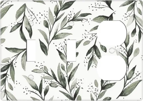 Vista 170 de Placa de Pared en Blanco de 1-Gang Sin Dispositivo Beige Lindo Vintage Boho de los 70s Hongo Fungus Planta Floral Botánica Libélula Interruptor