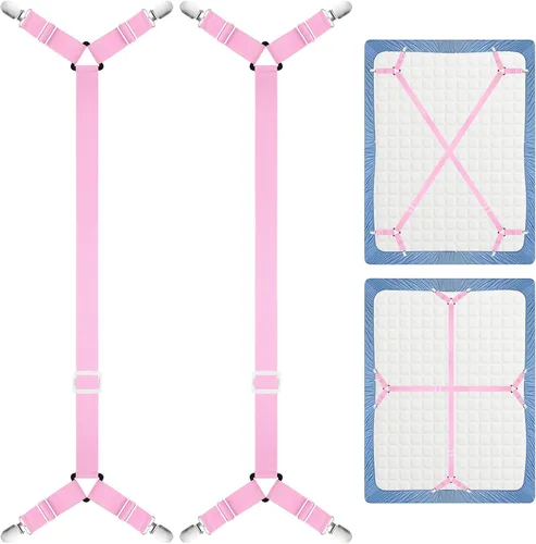 Vista 15 de Morcheiong Correas de sujeción para sábanas ajustables con clips para sábanas para ropa de cama, amarres, juego de 2