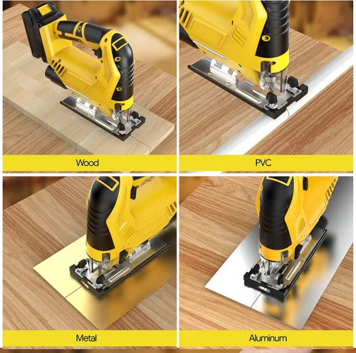 Vista 7 de Sierra de calar inalámbrica compatible con batería Dewalt de 20 V Max (sin batería), sin escobillas, velocidad variable, cortes biselados de 45°, 3