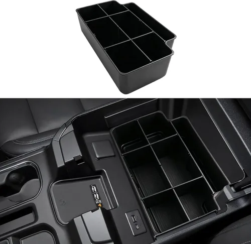 Vista 11 de Bandeja organizadora de consola central de 3 piezas y bandeja de consola compatible con Chevy Silverado 2014-2018/GMC Sierra 1500 y Silverado