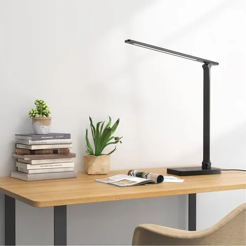 Vista 3 de Lámpara de escritorio LED Lepro con puerto de carga USB, lámpara de mesa regulable para el hogar y la oficina con control táctil para lectura, 650