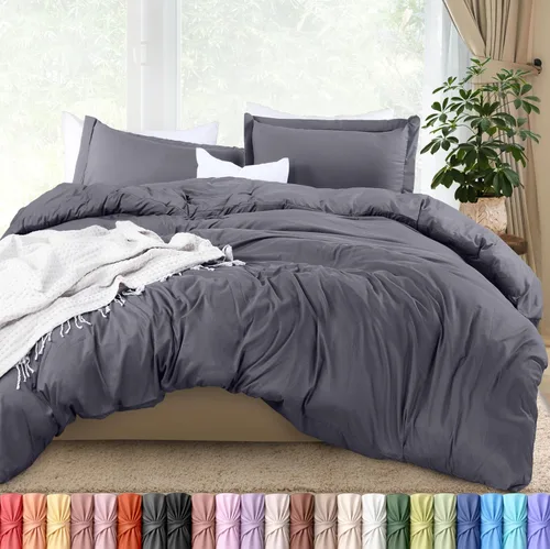 Vista 34 de Utopia Bedding Juego de funda de edredón tamaño individual - 2 piezas con cierre de cremallera - 1 funda de edredón 68X90 pulgadas y 1 funda de Beige