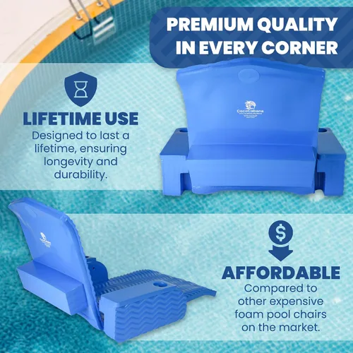 Vista 5 de Cococabana Paradise - Silla de piscina de espuma Modelo 2023 - Más grande y mejor que antes Silla de espuma de lujo para adultos y niños