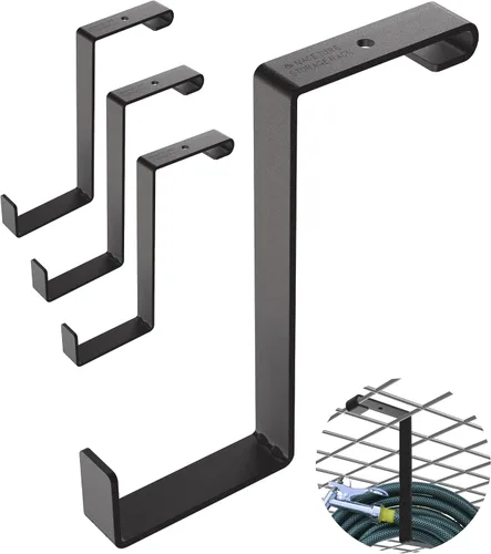 Vista 8 de Ganchos de bicicleta para soporte de montaje en techo de garaje – Estante de almacenamiento aéreo resistente de 4X8 para garaje en techo