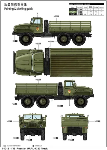 Vista 3 de Trumpeter Kit de modelo de camión URAL-4320 ruso