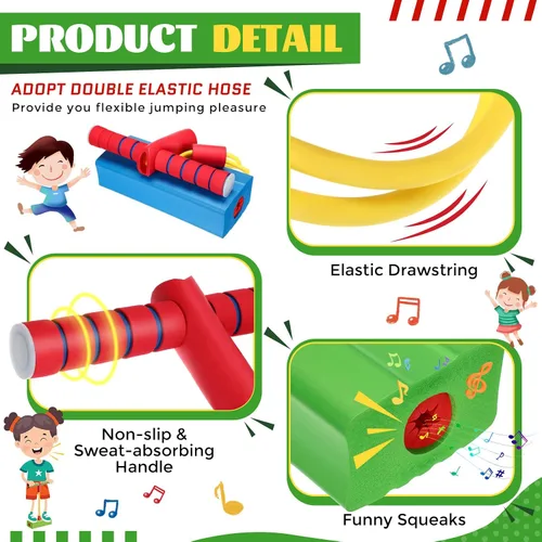 Vista 3 de Wettarn 8 piezas de espuma Pogo Jumper Promote Grow Tall Pogo Stick de espuma de palo de salto seguro y divertido para adolescentes, niños y niñas
