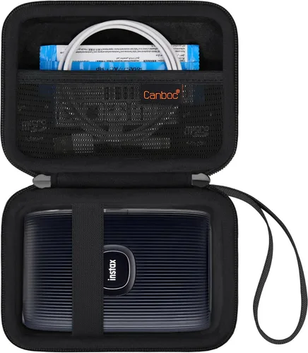 Vista 9 de Canboc Estuche de transporte para Fujifilm Instax Mini Link 3 2 1 Impresora para smartphone, bolsillo de malla para película instantánea y cable