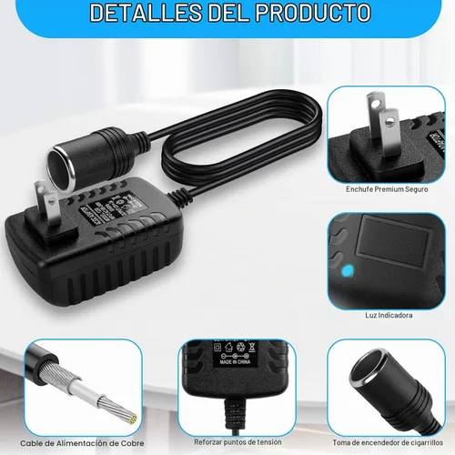 Vista 6 de Convertidor de CA a CC 2A 24W Cable de alimentación del adaptador del Paquete de 1