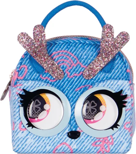 Vista 11 de Purse Pets Micros, Denim Deerie Stylish Small Purse with Eye Roll Feature