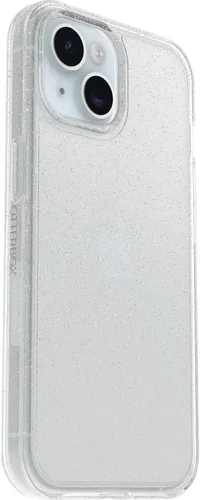 Vista 4 de OtterBox STARDUST - Carcasa transparente para iPhone 15, iPhone 14 y iPhone 13 (Symmetry Clear/Glitter), ultra elegante, compatible con carga