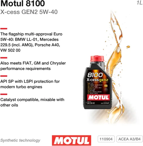 Vista 2 de 109774 8100 X-Cess Gen2 5W-40 Motor Oil 1-Liter Bottle