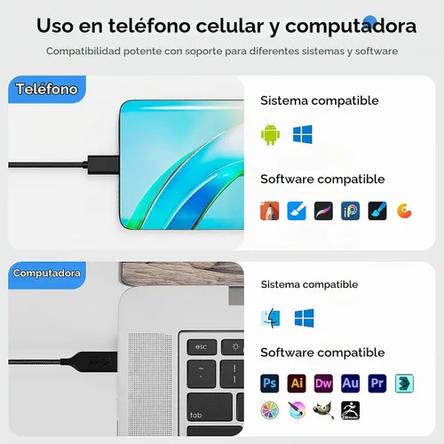 Vista 5 de Tableta de dibujo gráfico, tabletas grandes de 10 x 6 pulgadas con lápiz de nivel 8192 para PC y computadora, 12 teclas de acceso rápido