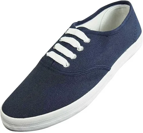 Vista 3 de Easy USA - Zapato de lona con cordones para mujer con plantilla acolchada