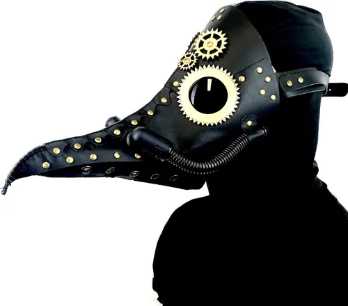Vista 10 de Máscara de médico de la peste steampunk máscara de nariz larga para disfraz de Halloween, fiesta de cosplay