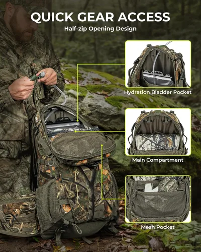 Vista 4 de Extremus by KastKing Timber Trail Hunting Backpack for Men, Hunting Pack Forest
