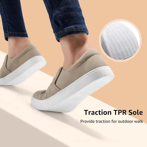 Vista 5 de STQ - Mocasines para mujer de espuma viscoelástica, fáciles de poner, cómodos, zapatos para otoño