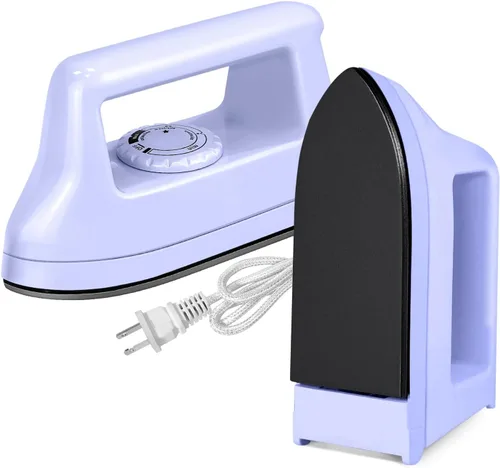 Vista 8 de Mini plancha para manualidades y acolchados, máquina eléctrica de prensa de calor para viajes y hogar para suministros de costura (negro)
