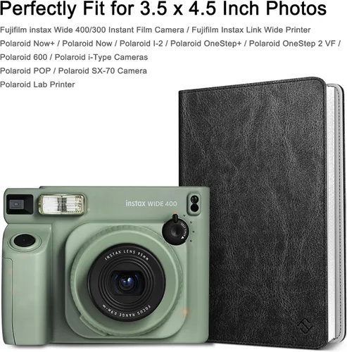 Vista 2 de Álbum de fotos Fintie para películas Polaroid de 3.5x4.25 pulgadas - Libro de álbumes pequeños de 64 bolsillos compatible con fotos Fujifilm Instax