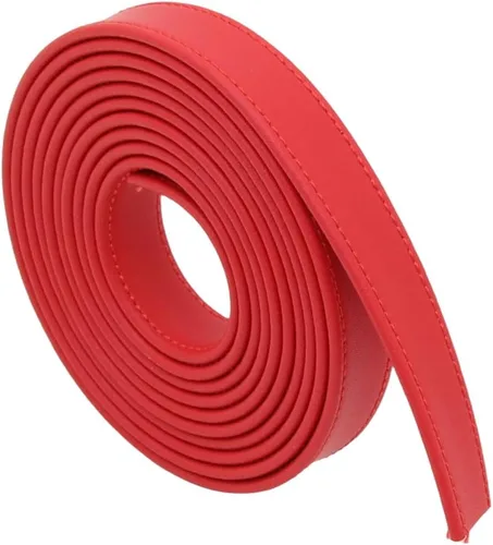 Vista 16 de lalatia Correas de cuero sintético cosidas para manualidades, tiras de cuero con costuras de 1/2 pulgada de ancho, 2 yardas de largo, color negro