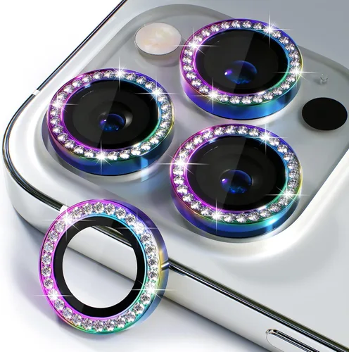 Vista 23 de Misea Compatible con iPhone 16 Pro/iPhone 16 Pro Max, protector de lente de cámara de vidrio templado Ultra-HD, protector de pantalla de anillo Negro